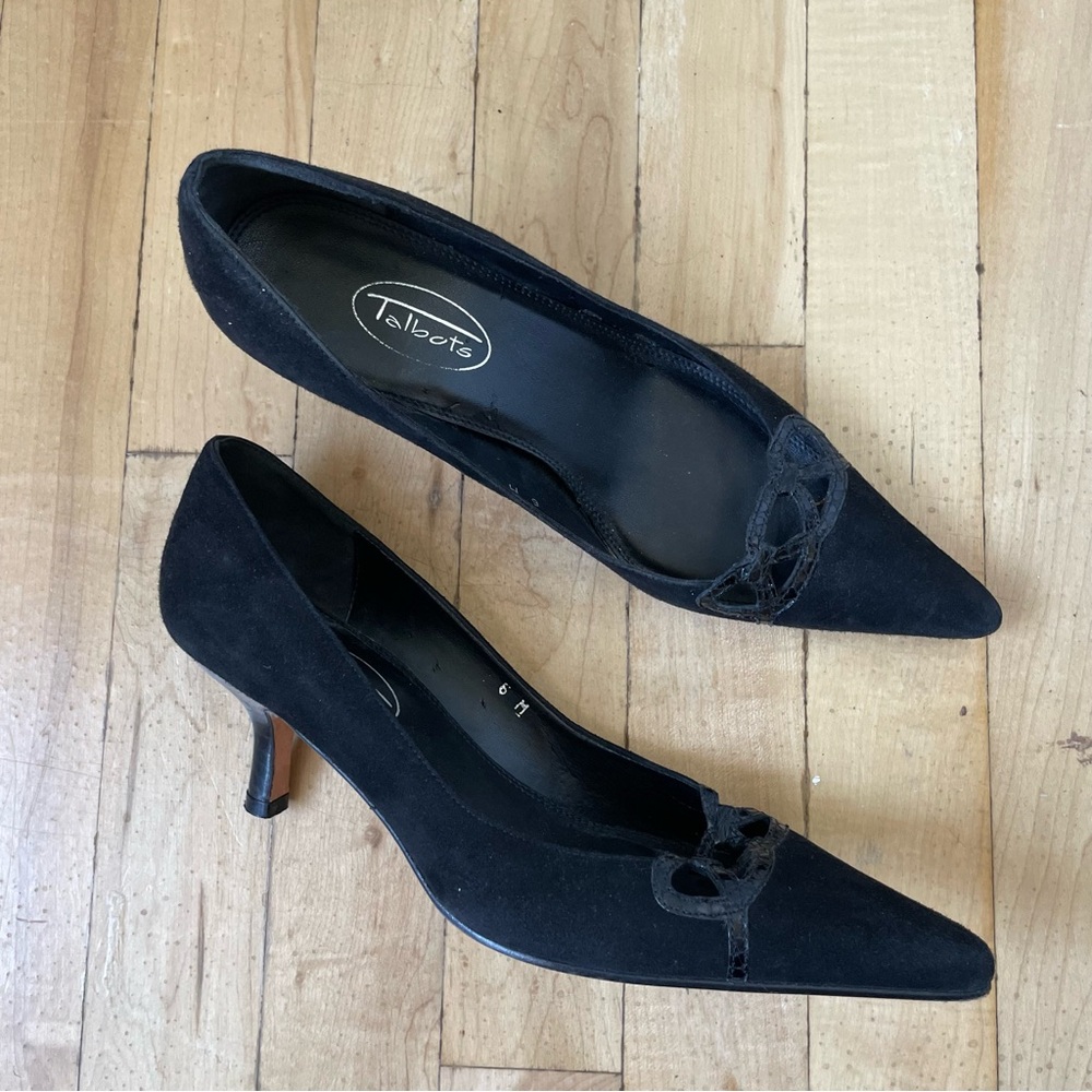 Vintage Talbots Women Size 6M Black Pump Genuine Leather‎ Shoes- Made In Spain